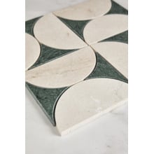 Laila Cream & Green Marble Mosaic Tile